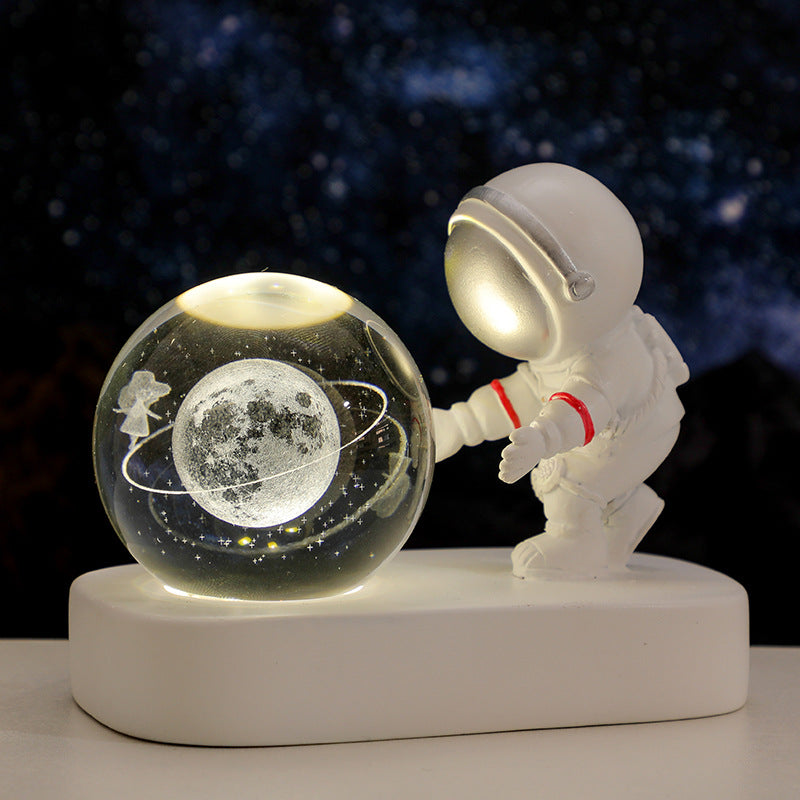 Glowing Planetary Galaxy Astronaut Crystal Ball Night Light