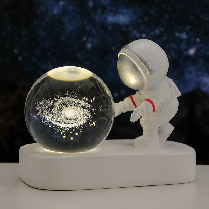 Glowing Planetary Galaxy Astronaut Crystal Ball Night Light